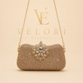 Bolso Celeste Dorado