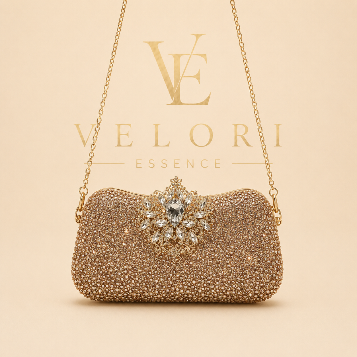 Bolso Celeste Dorado